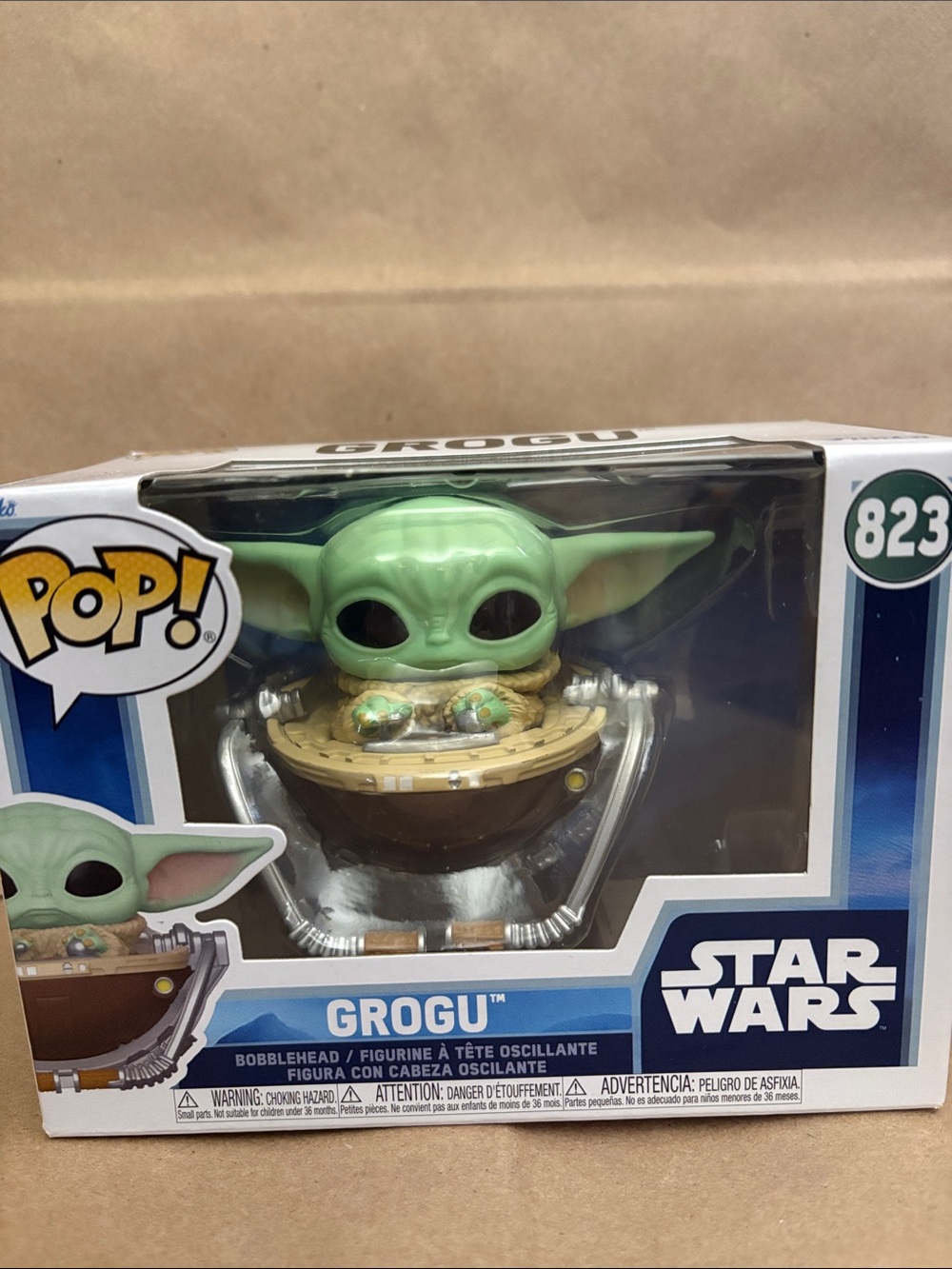 Funko Grogu in Brown Pod with Green Head - Star Wars Pop!